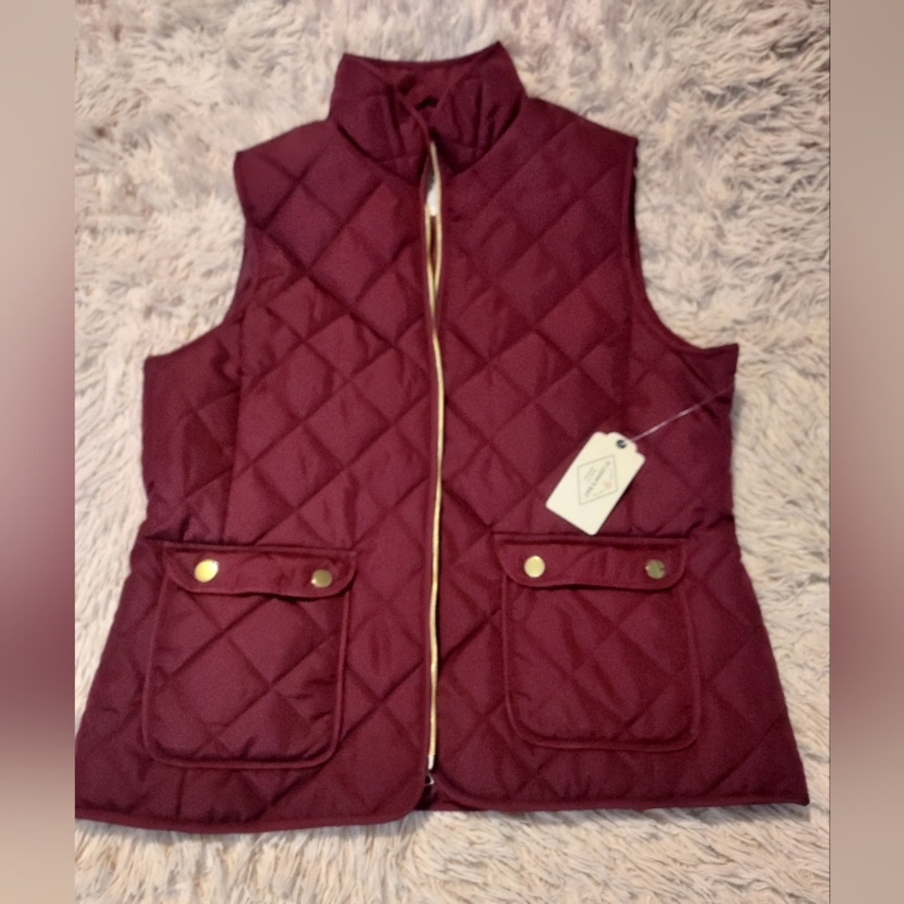 Quilted Burgundy Women's Vest